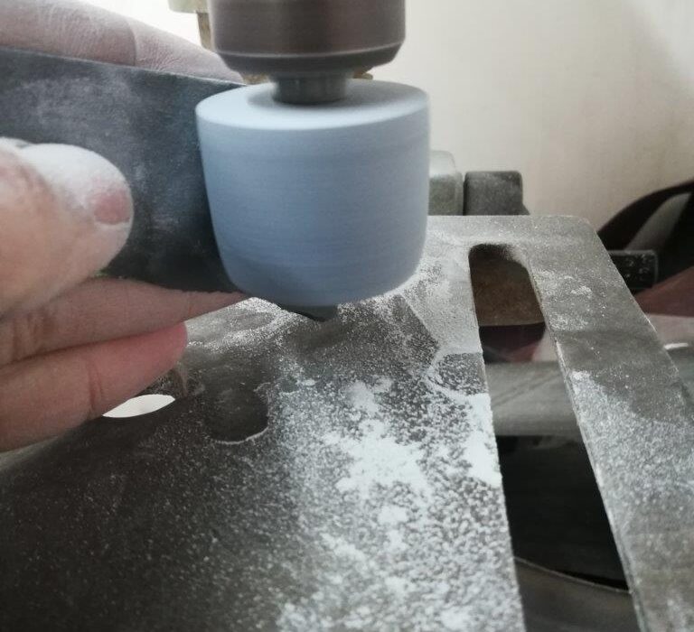 Completed custom soapstone turntable leg